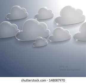 Abstract background with cloud speech bubbles