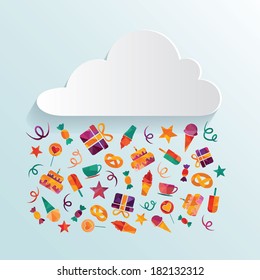 Abstract background with cloud and sweets