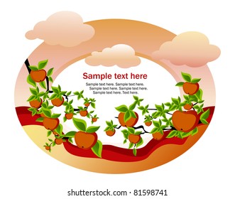 abstract background with clouds and apples