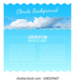 Abstract Background With Clouds. Flyer Layout Design Template. Vector illustration