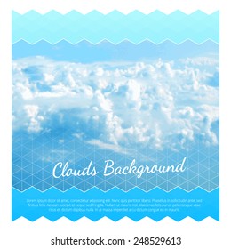 Abstract Background With Clouds. Flyer Layout Design Template. Vector illustration