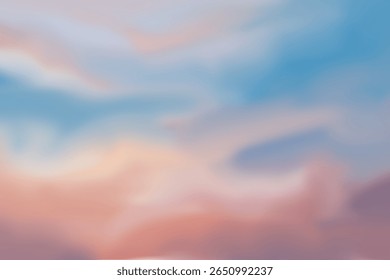abstract background of cloudy blue sky with orange gradient