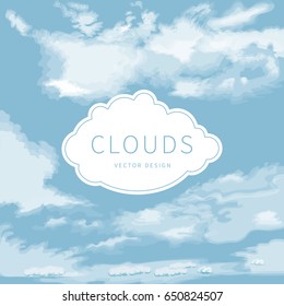 Abstract background of the cloudy blue sky.Frame of clouds and space for text.