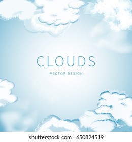 Abstract background of the cloudy blue sky.Frame of clouds and space for text