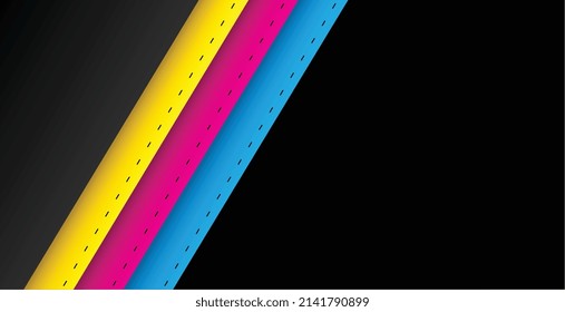 abstract background in cmyk colors stripes in paper style