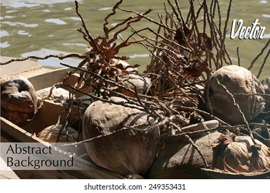 abstract background coconut in the boat