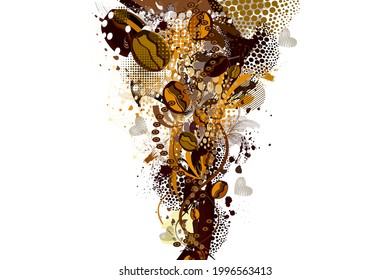 Abstract background with coffee beans.