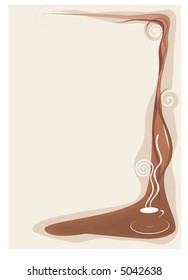 Abstract background with coffee cup and twirl.