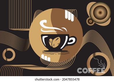 fondo abstracto con tazas de café usadas para diversas necesidades de diseño que te gustan