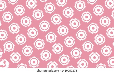 Abstract background of Cogs and gears on pink background. design vector illustration.