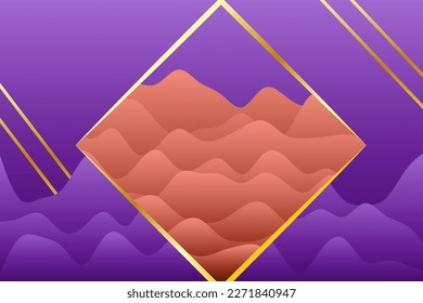 Abstract background collage of waves shapes with rectangular ornaments mosaic. 