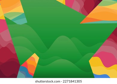 Abstract background collage of waves shapes with polygonal ornaments facets mosaic. 