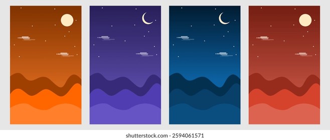 Abstract background collection. Day sequences illustration