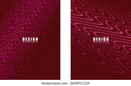 Abstract background collection of red wavy lines. Modern design for banners, cards, web design, banners, certificates, etc.
