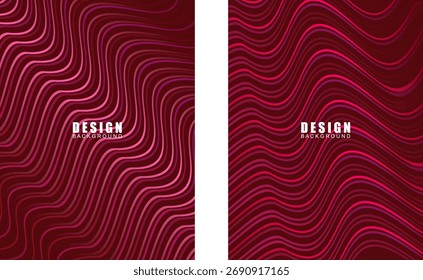 Abstrakte Hintergrundsammlung roter wellenförmiger Linien. Modernes Design für Banner, Karten, Webdesign, Banner, Zertifikate usw.
