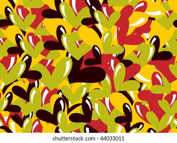 abstract background with collection of romantic heart