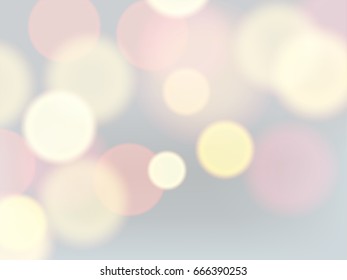Abstract background with color bokeh effect.Template of blurred defocused lights for greeting, invitation card, banner and poster to celebrate on holiday season in vector illustration.