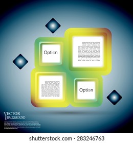 Abstract background of color boxes. Template for a text