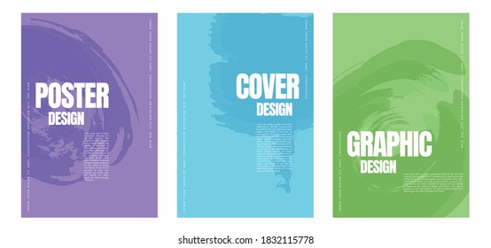 Abstract Background of Color Brush for Cover, Banner, Poster, and other. Vector Illustration.