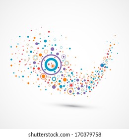 Abstract background with color circle and dotts