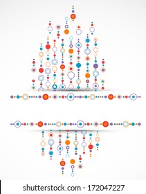 Abstract background with color circle and dotts