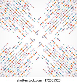 Abstract background with color circle and dotts
