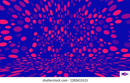 Abstract background with color circles. Chaotic particles in empty space. Dynamic vector illustartion.