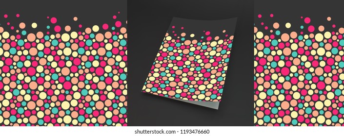 Abstract background with color circles. Notebook cover template. Vector illustration.
