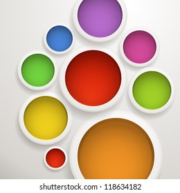 Abstract background of color circles. Template for a text