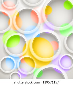 Fondo abstracto de los círculos de color. Plantilla para un texto