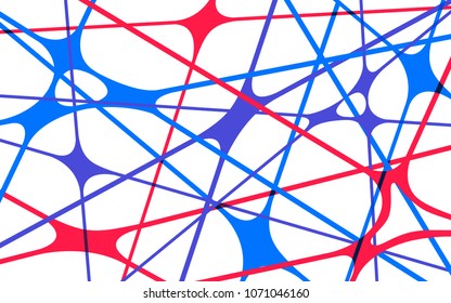 Abstract background. Color connected lines on white backdrop. Vector illustration.