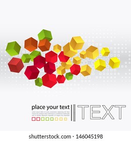 Abstract background with color cubes