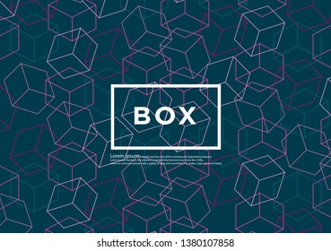 Abstract background with color cubes and line. Set of banner templates. Vector illustration
