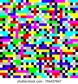 Abstract background of a color digital glitch.
Pixel Noise Texture TV Screen. 
Trendy flat design and style. Vector illustration