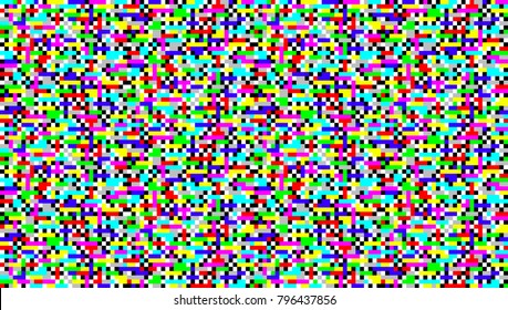 Abstract background of a color digital glitch.
Pixel Noise Texture TV Screen. 
Trendy flat design and style. Vector illustration
