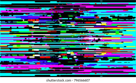 Abstract background of a color digital glitch.
Pixel Noise Texture TV Screen. 
Trendy flat design and style. Vector illustration