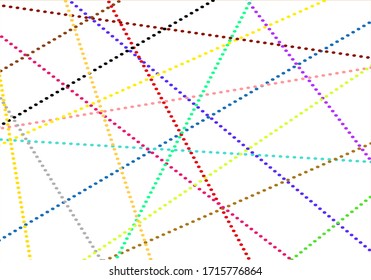 Abstract background with color dotted lines texture on white background - vector