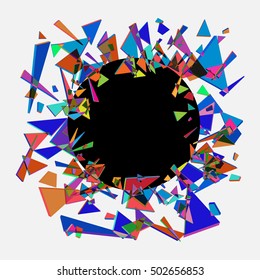Abstract background color explosion. (glass triangles) 
Bang banner.