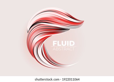 Abstract background with color fantastic red waves. Modern colorful flow poster. Wave Liquid shape. Art design for your design project. Vector illustration EPS10