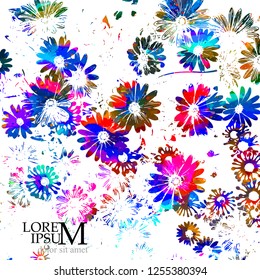 Abstract background with color flowers