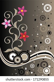 Abstract background with color flowers