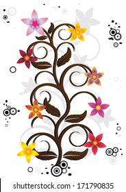 Abstract background with color flowers