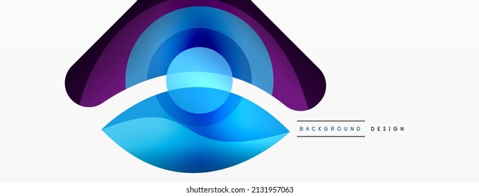 Abstract background with color geometric shapes. Beautiful minimal backdrop with round shapes circles and lines. Geometrical design. Vector illustration