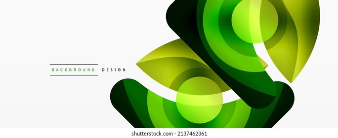 Abstract background with color geometric shapes. Beautiful minimal backdrop with round shapes circles and lines. Geometrical design. Vector illustration