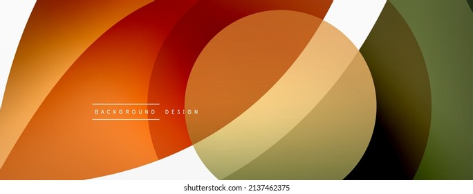 Abstract background with color geometric shapes. Beautiful minimal backdrop with round shapes circles and lines. Geometrical design. Vector illustration