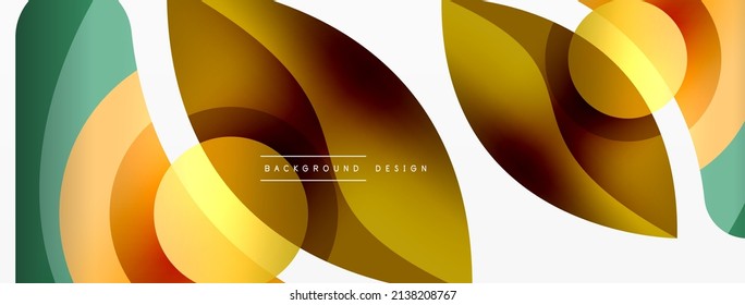Fondo abstracto con formas geométricas de color. Hermoso fondo mínimo con formas redondeadas, círculos y líneas. Diseño geométrico. Ilustración del vector