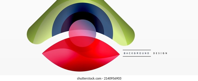 Fondo abstracto con formas geométricas de color. Hermoso fondo mínimo con formas redondeadas, círculos y líneas. Diseño geométrico. Ilustración del vector
