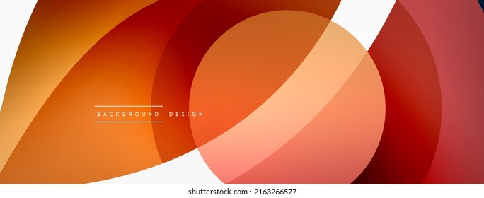 Abstract background with color geometric shapes. Beautiful minimal backdrop with round shapes circles and lines. Geometrical design. Vector illustration