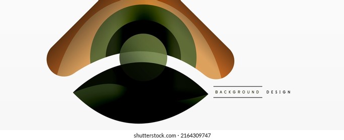 Abstract background with color geometric shapes. Beautiful minimal backdrop with round shapes circles and lines. Geometrical design. Vector illustration