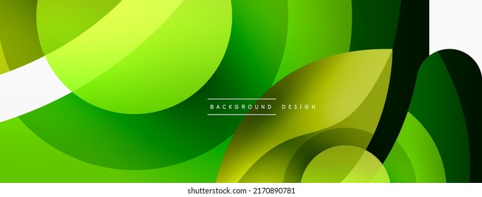 Abstract background with color geometric shapes. Beautiful minimal backdrop with round shapes circles and lines. Geometrical design. Vector illustration